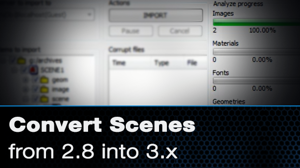 Importing Vizrt Artist 2.8 scenes into 3.X