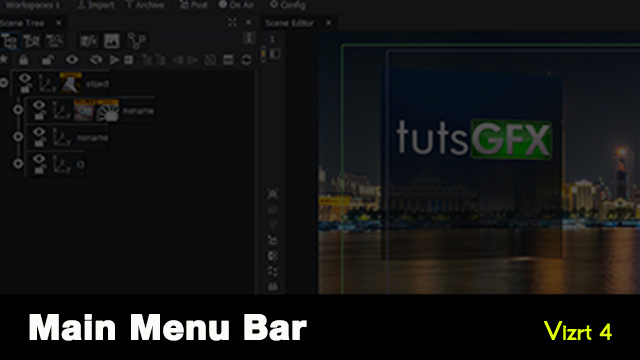 Vizrt 4 main menu bar