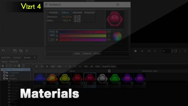 Vizrt Artist 4 Materials