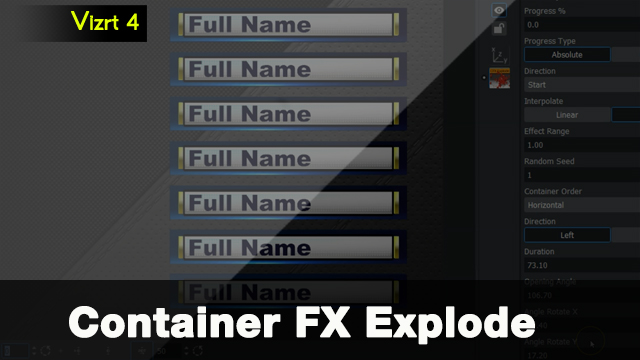 Vizrt 4 Container FX Explode plugin