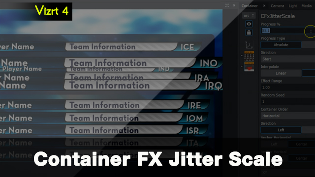 Vizrt 4 Container FX Jitter Scale plugin