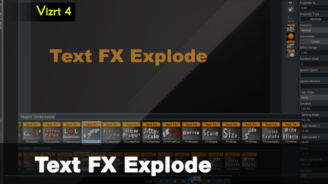 Vizrt 4 Text FX Explode